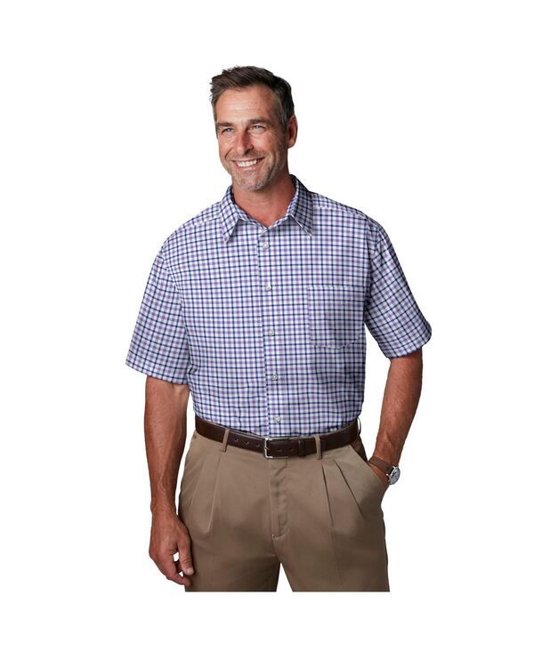 キングサイズ メンズ トップス シャツ トール 半袖 KingSize Big Tall WrinkleFree ShortSleeve Dresshirt Purple check パープル