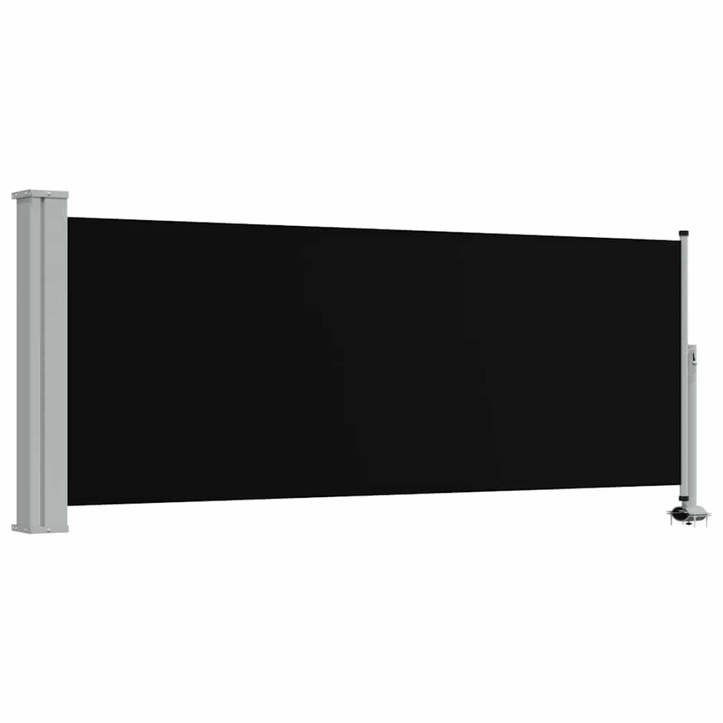 vidaXL パティオ用 引き込み式サイドオーニング100x300cm ブラックpms