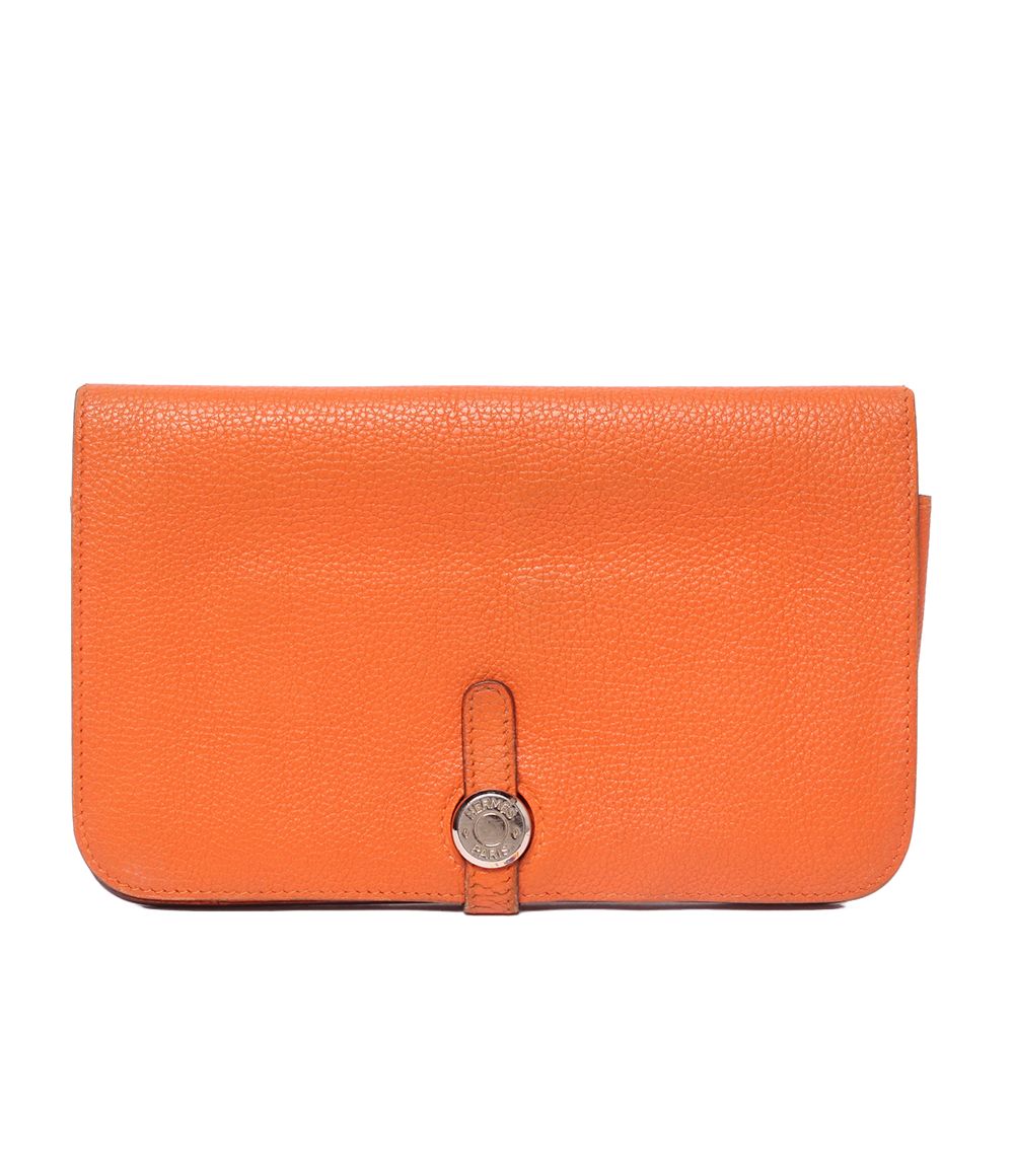 エルメス 二つ折り長財布 シルバー金具 ☐I刻印 ドゴン GM レディース HERMES