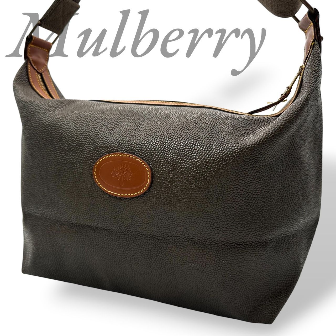 B5682】 Mulberry マルベリー ショルダーバッグ 斜め掛け PVC ブラウン