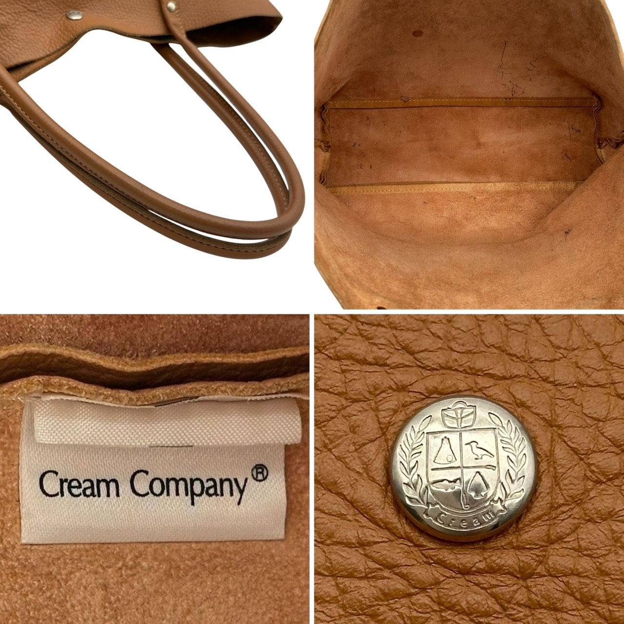B5658】 CREAM COMPANY クリームカンパニー トートバッグ レザー シボ 