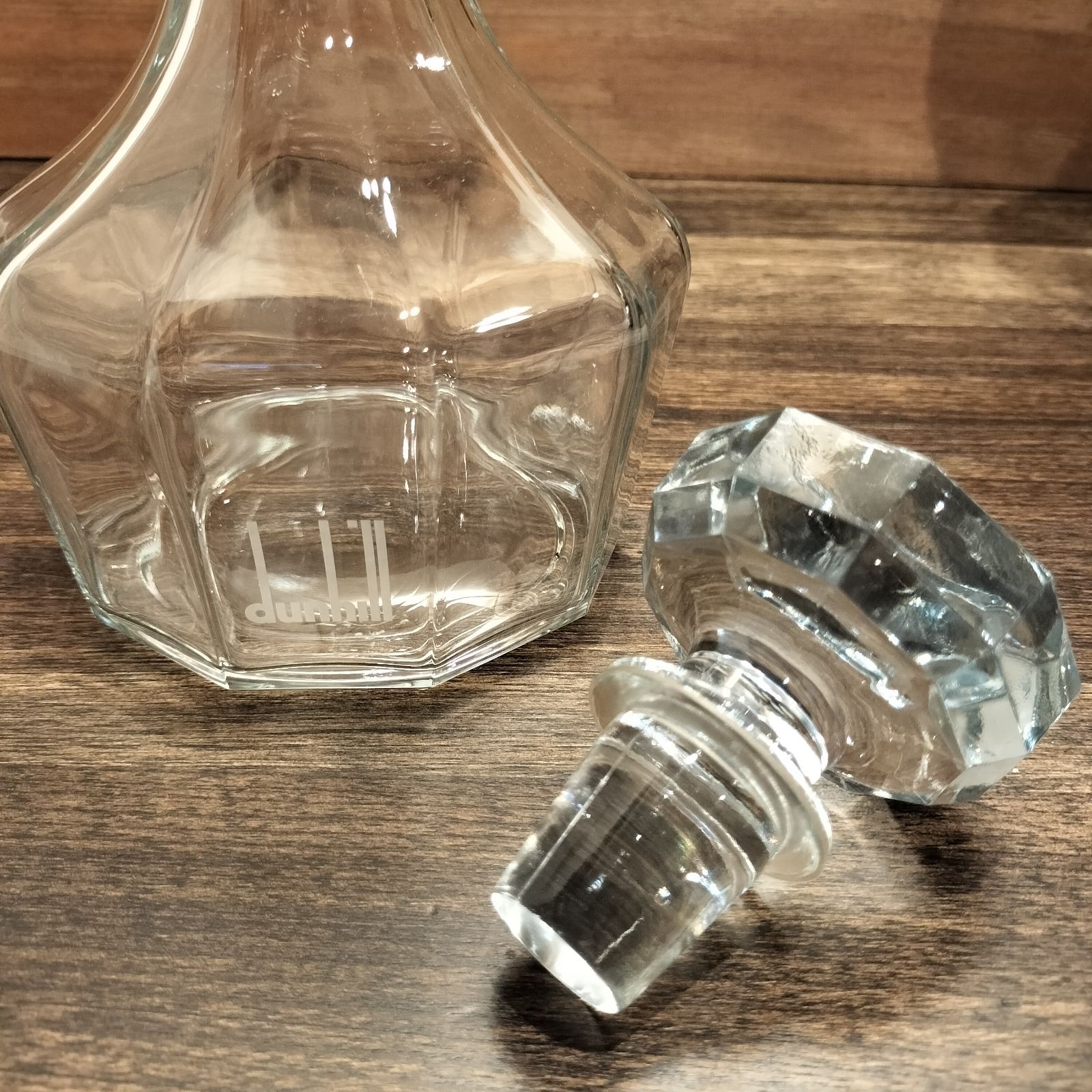 ダンヒルDUNHILL「クリスタルデキャンタ&ペアグラス」特製Gift Box 傷あり・おまけ付】dunhill ダンヒル クリスタルデキャンタ ＆ 丸型