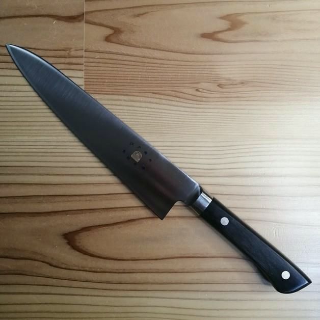 【送料無料】江戸菊水　ステンサブゼロ　牛刀包丁　210ｍｍ　2ツ鋲　共口金　本通し　サビにくく　切れ味鋭く　切れ味持続　660031 コード:38976