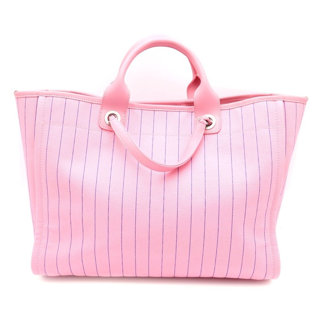 CHANEL (シャネル) ドーヴィルGM キャンバス×レザー シルバー金具 2WAY