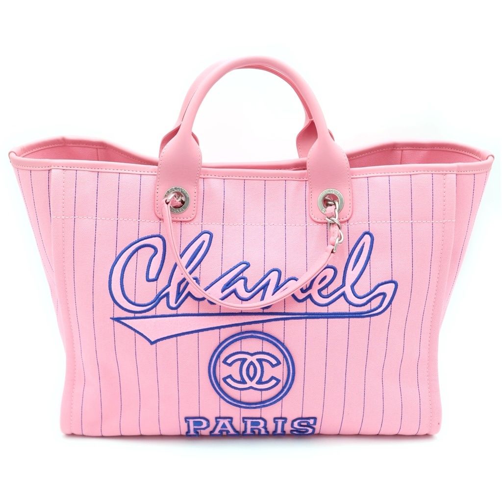 CHANEL (シャネル) ドーヴィルGM キャンバス×レザー シルバー金具 2WAY
