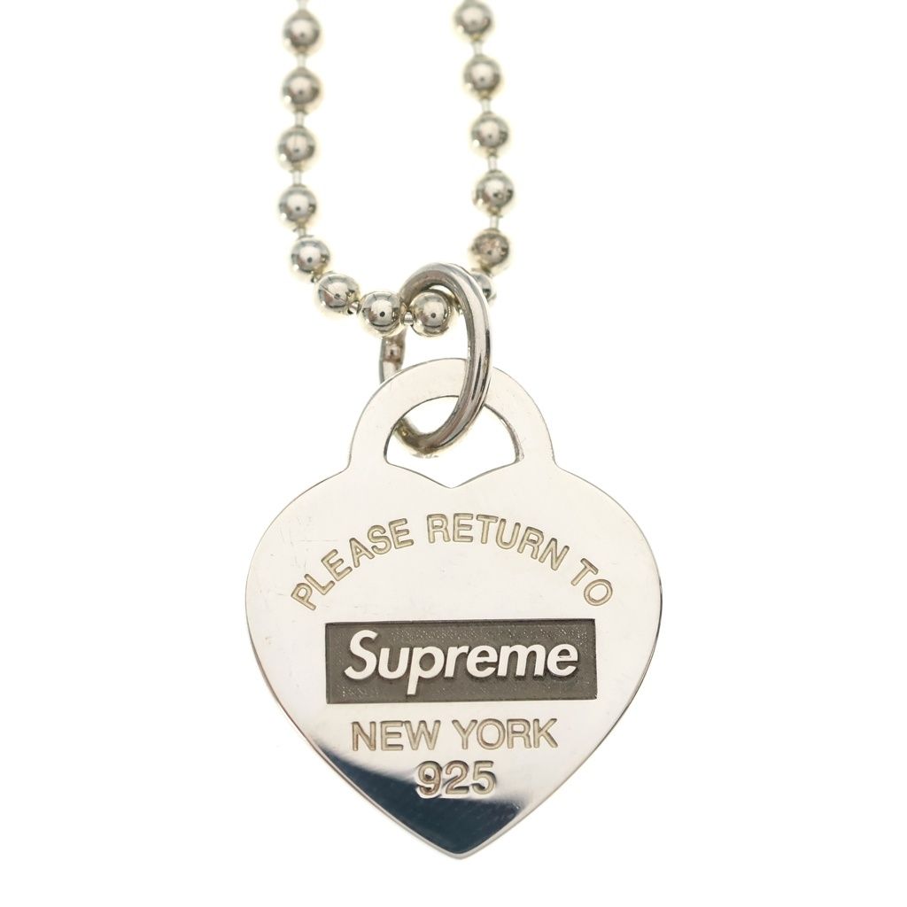 SUPREME ハートネックレス SUPREME (シュプリーム) ×TIFFANY HEART TAG PENDANT ティファニー
