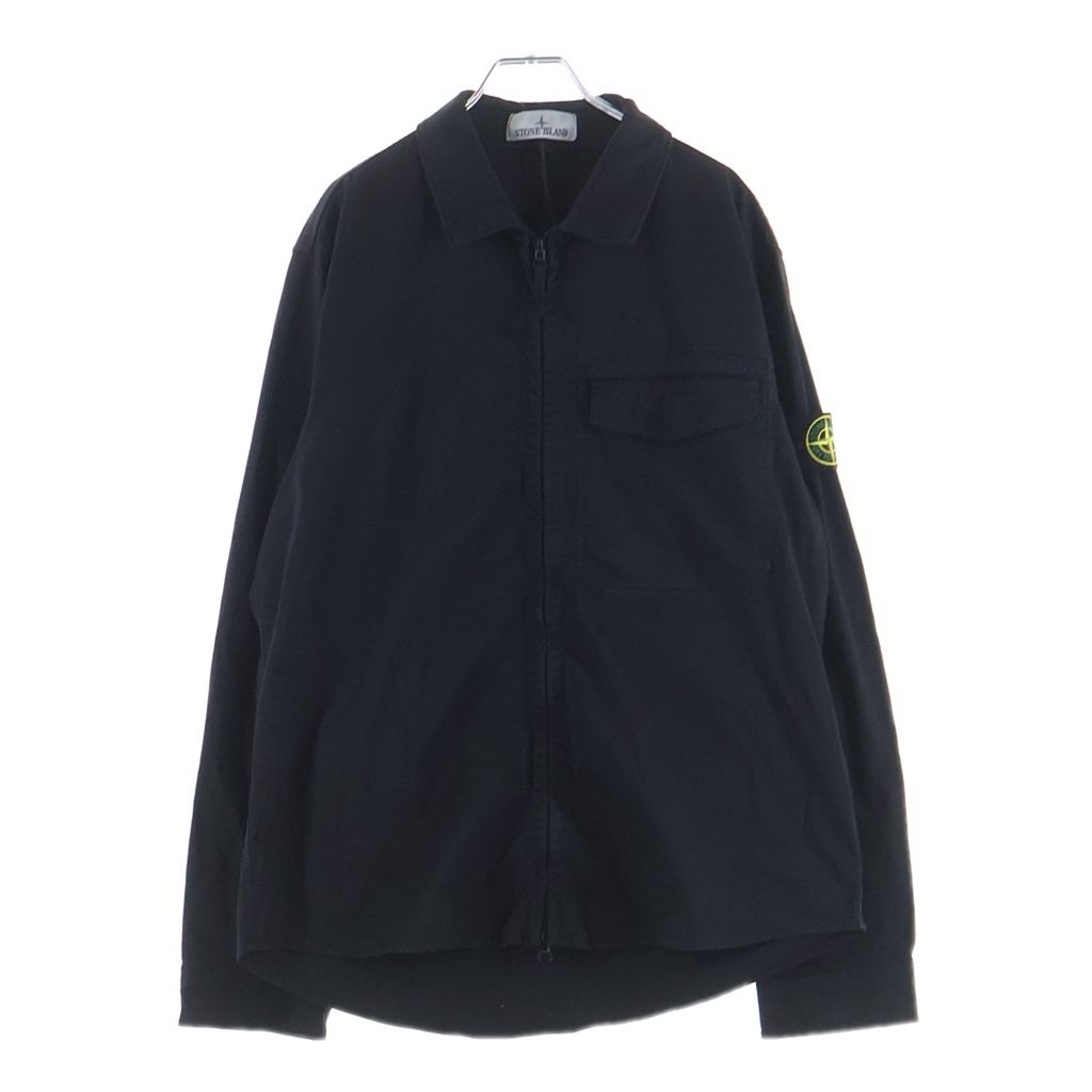 STONE  ストーンアイランド STRETCH ORGANIC COTTON SATIN SHIRT JACKET ストレッチ オーガニック コットン サテン シャツジャケット ブラック L1S151200015 STONE ISLAND (ストーンアイランド) STRETCH ORGANIC COTTON SATIN
