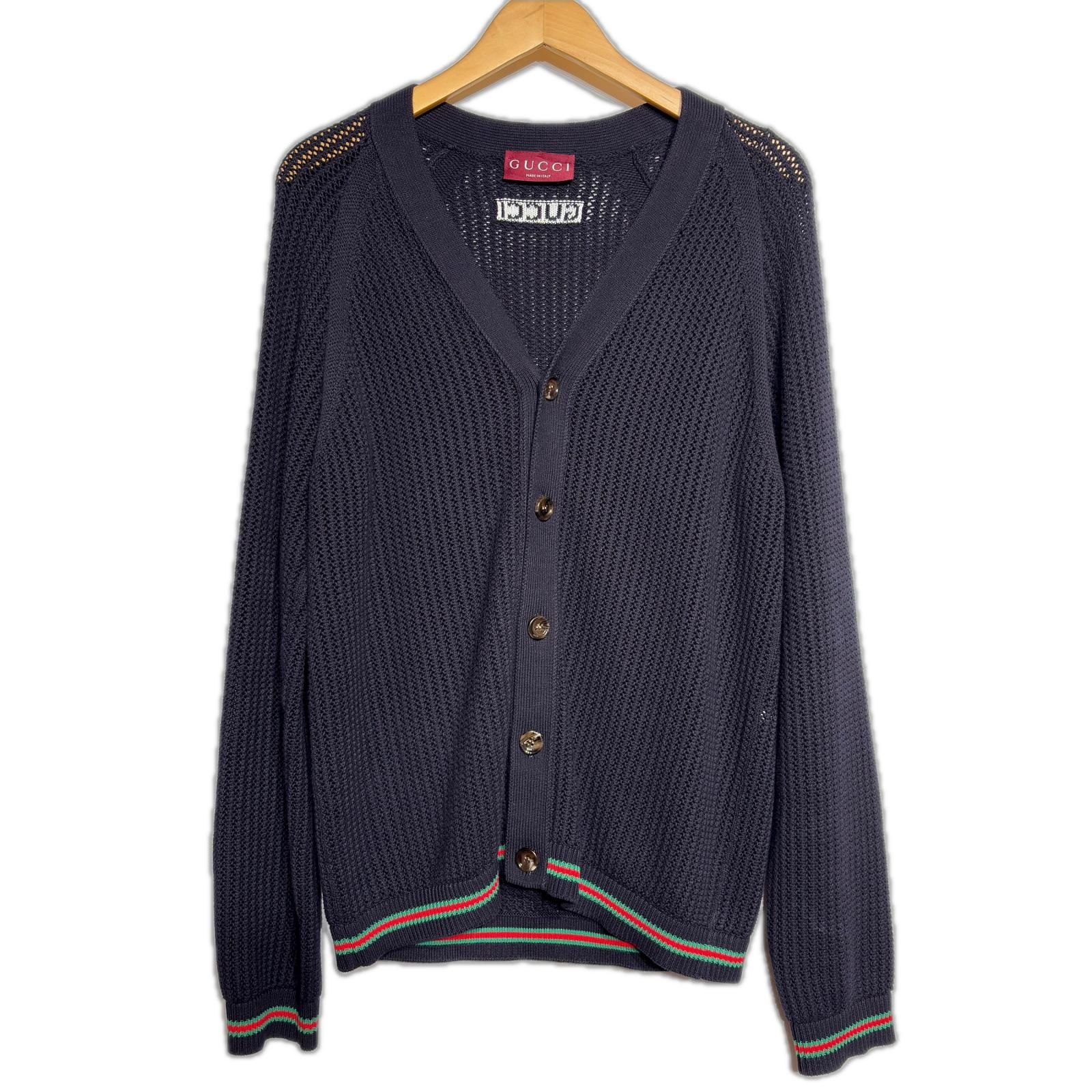 GUCCI グッチ 衣類 ニットカーディガン 衣料品 ネイビー メンズ【中古