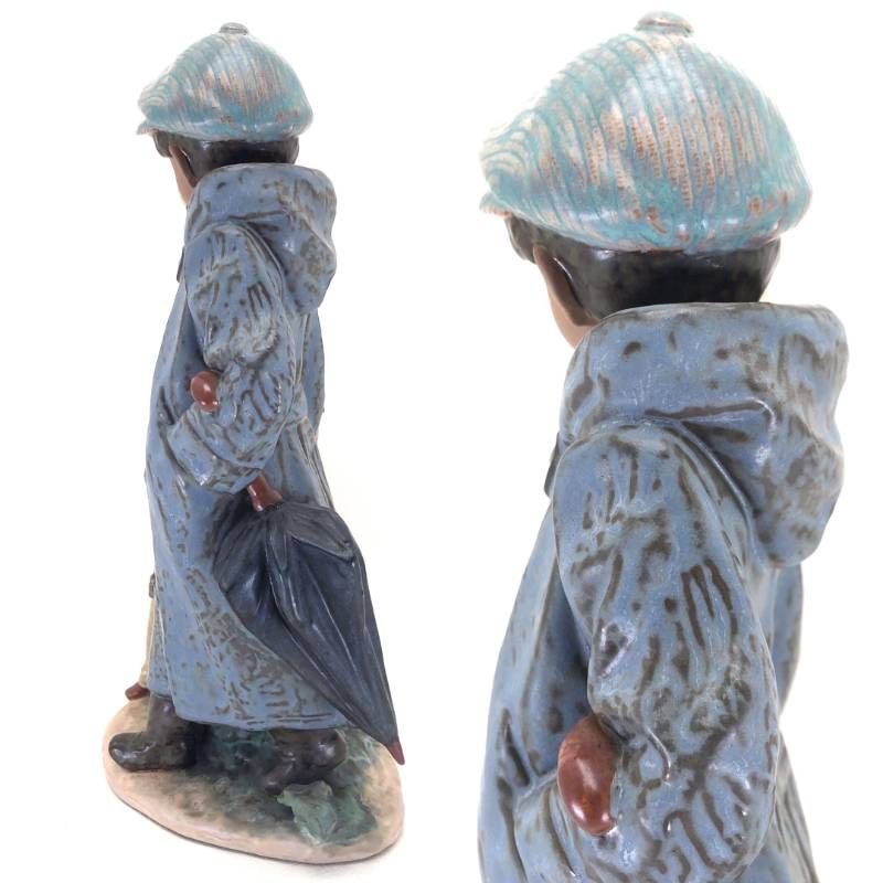 美品】LLADRO リヤドロ／寒い日の登校／2242／陶器／マルチカラー