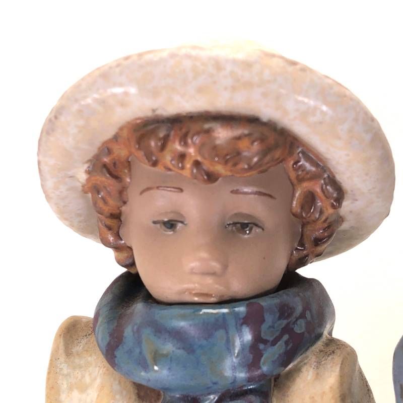美品】LLADRO リヤドロ／寒い日の登校／2242／陶器／マルチカラー