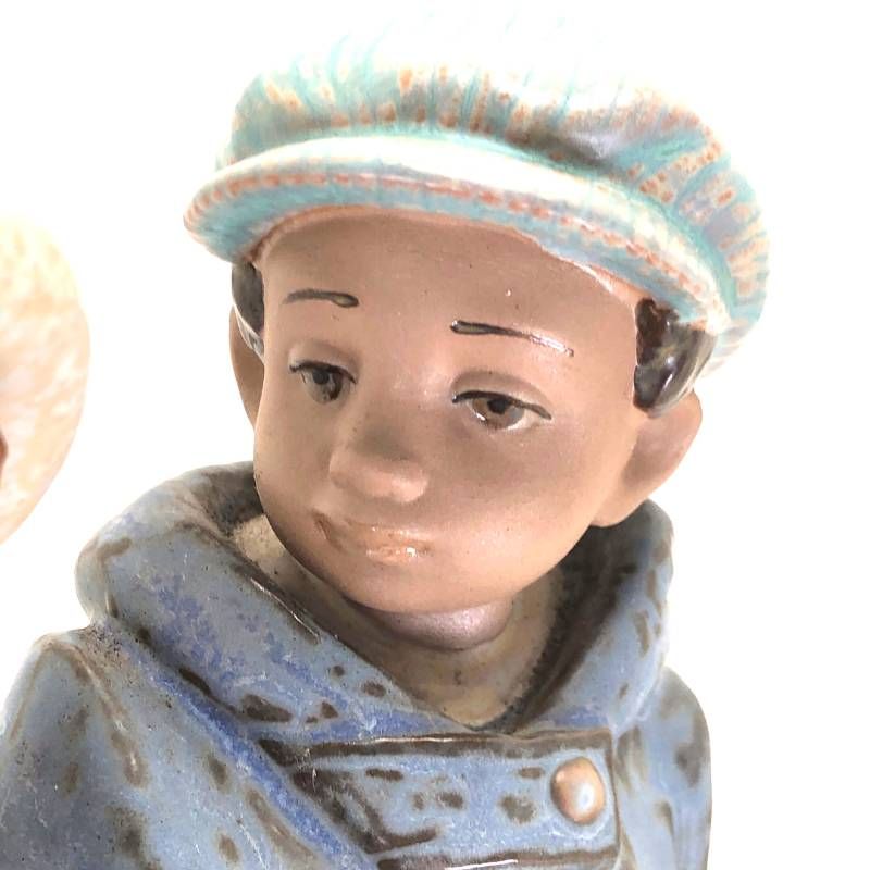 美品】LLADRO リヤドロ／寒い日の登校／2242／陶器／マルチカラー