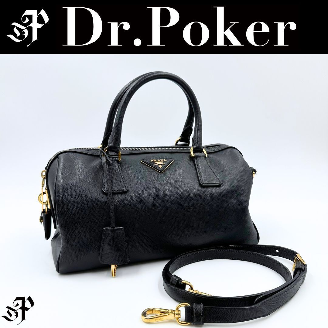 美品】Prada サフィアーノレザー ミニボストン 2WAY ショルダーバッグ