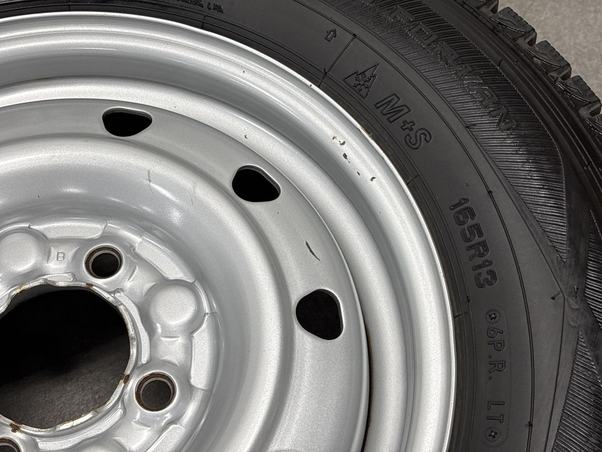 バリ溝】スチールホイール 13in 5.00B +42 PCD100 ダンロップ 