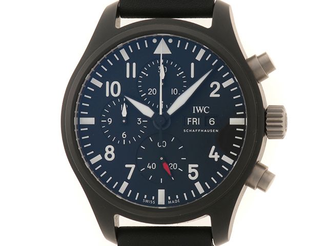 IWC インターナショナルウォッチカンパニー パイロットウォッチ クロノグラフ 41 トップガン IW389401 腕時計 セラミック/チタン/ラバー ブラック文字盤 自動巻き 2024年正規品【中古】472