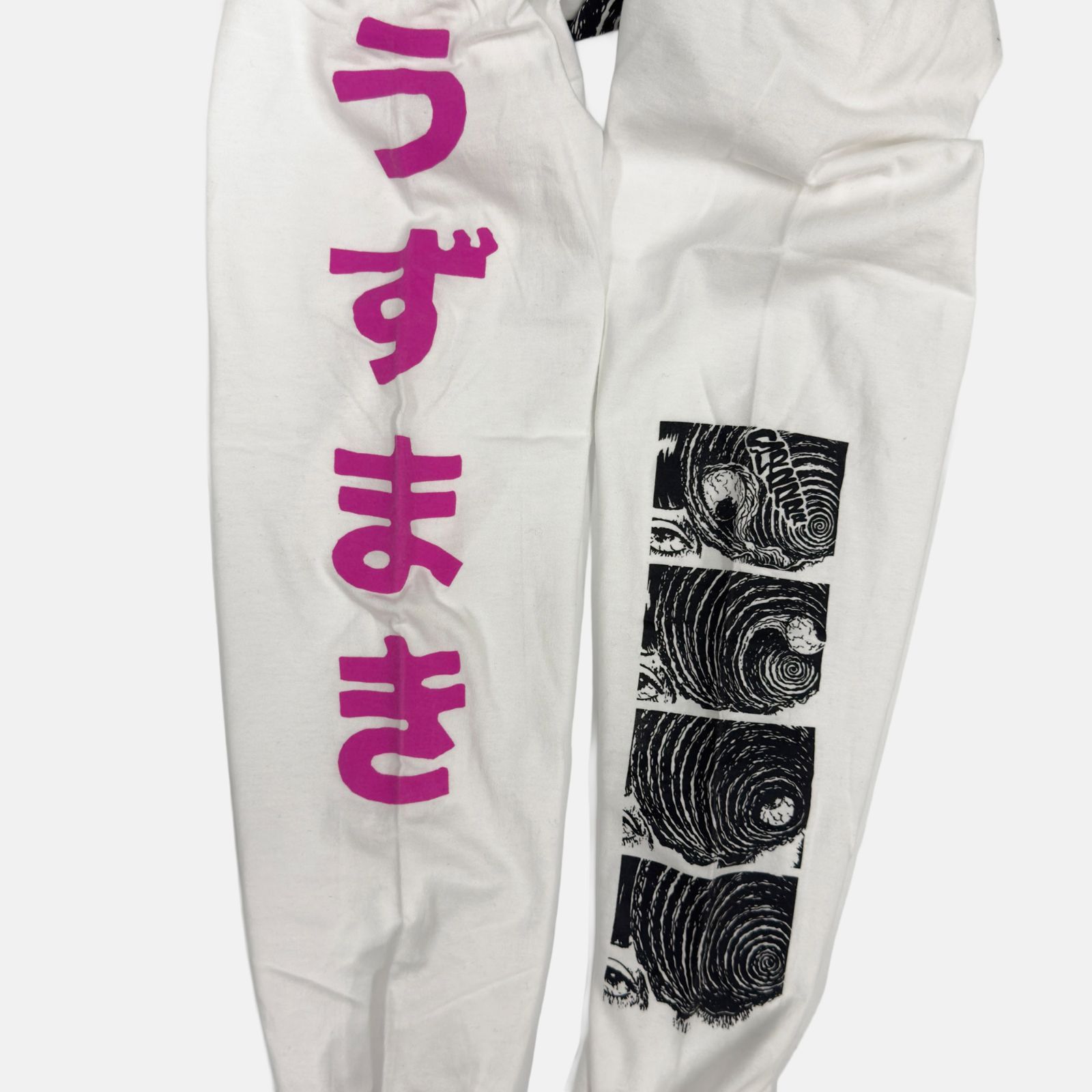 伊藤潤二 うずまき プリント Tシャツ 長袖 袖プリント サイズL