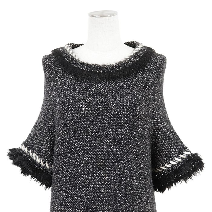 美品】CHANEL シャネル 半袖ニットワンピース サイズ 48 レディース