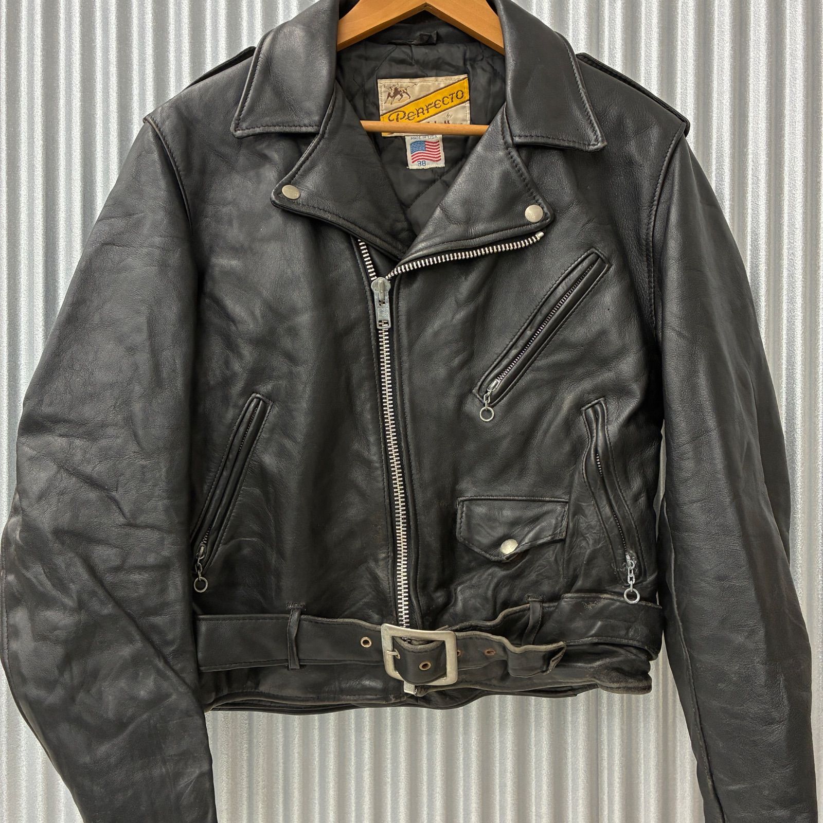 Schott ダブルライダースジャケット 牛タグ ワンスター USA製 - メルカリ