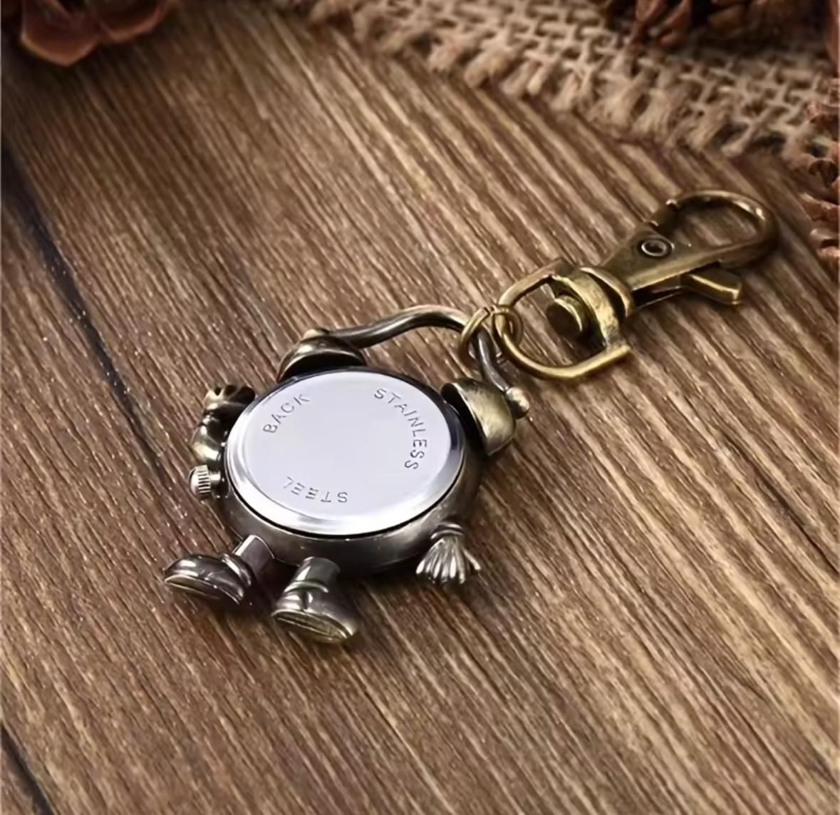 新品✨ヴィンテージ風 ミニ時計 キーホルダー アンティーク 懐中時計風
