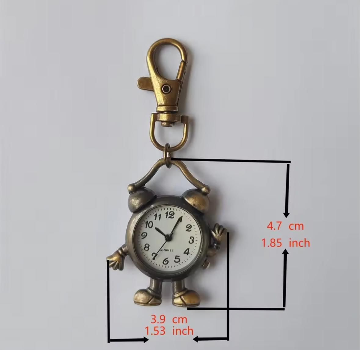 新品✨ヴィンテージ風 ミニ時計 キーホルダー アンティーク 懐中時計風