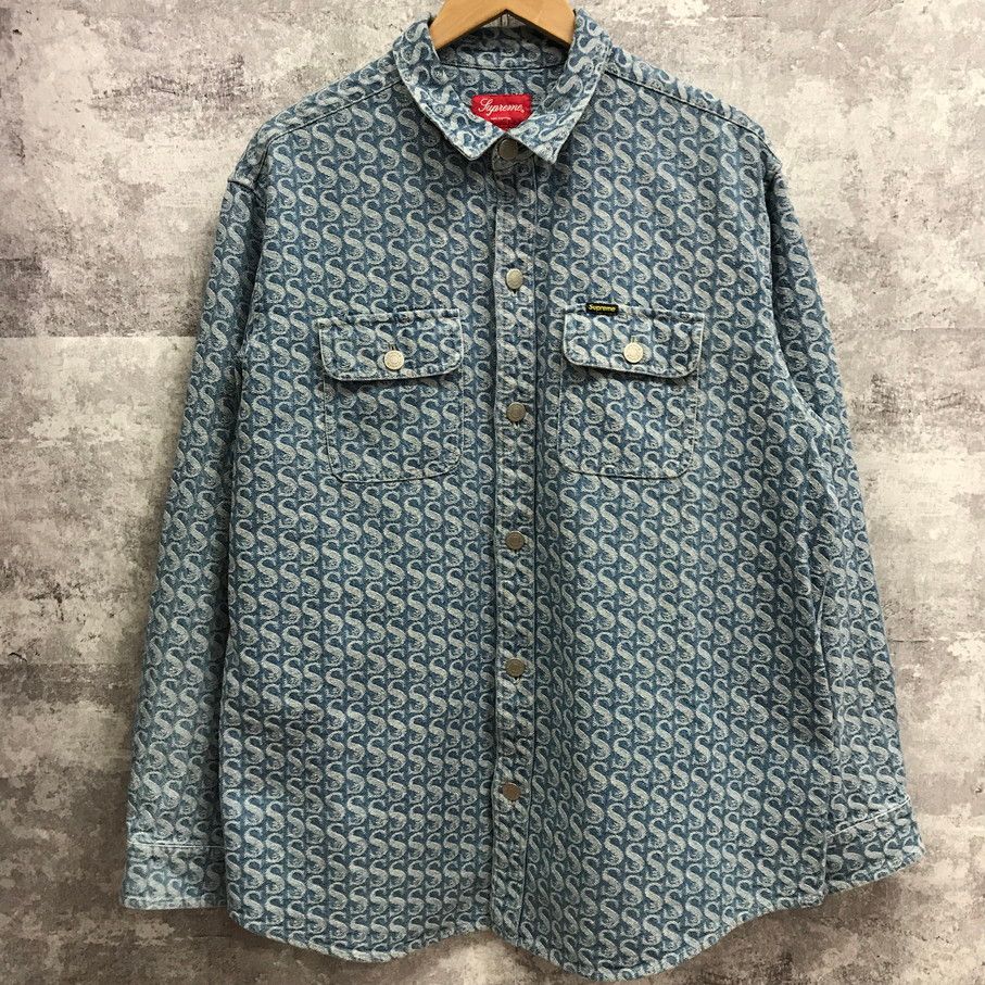 Supreme 21AW Mongram Denim Shirt シュプリーム 長袖デニムシャツ モノグラム【W0203-004】 Supreme 21AW Mongram Denim Shirt シュプリーム 長袖デニムシャツ