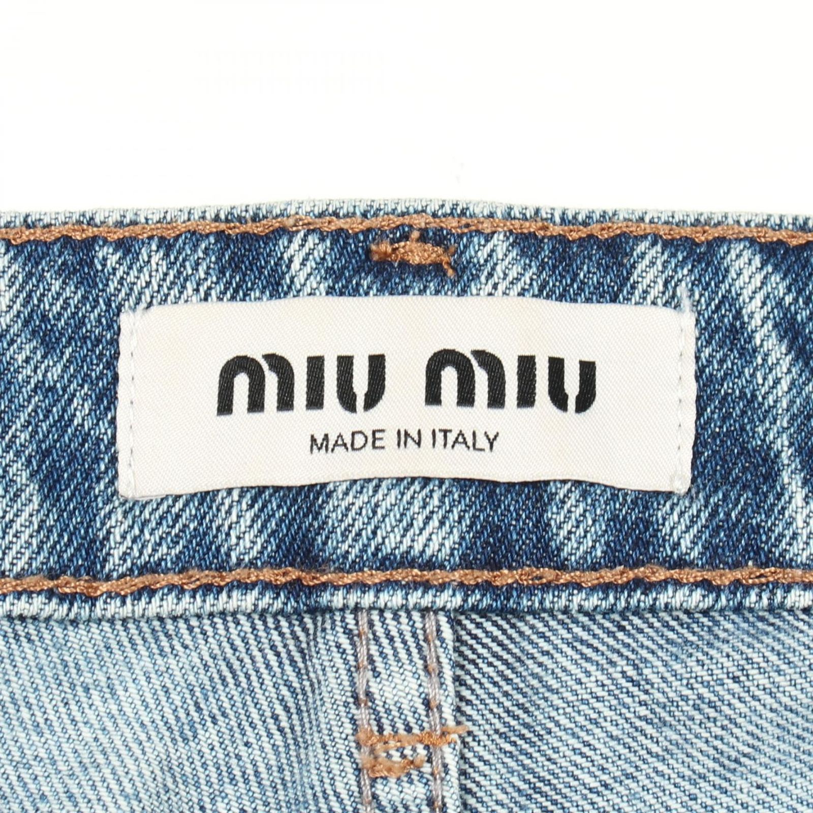ミュウ ミュウ Miu Miu デニムパンツ バックロゴ GWP555 SOOO 16T1