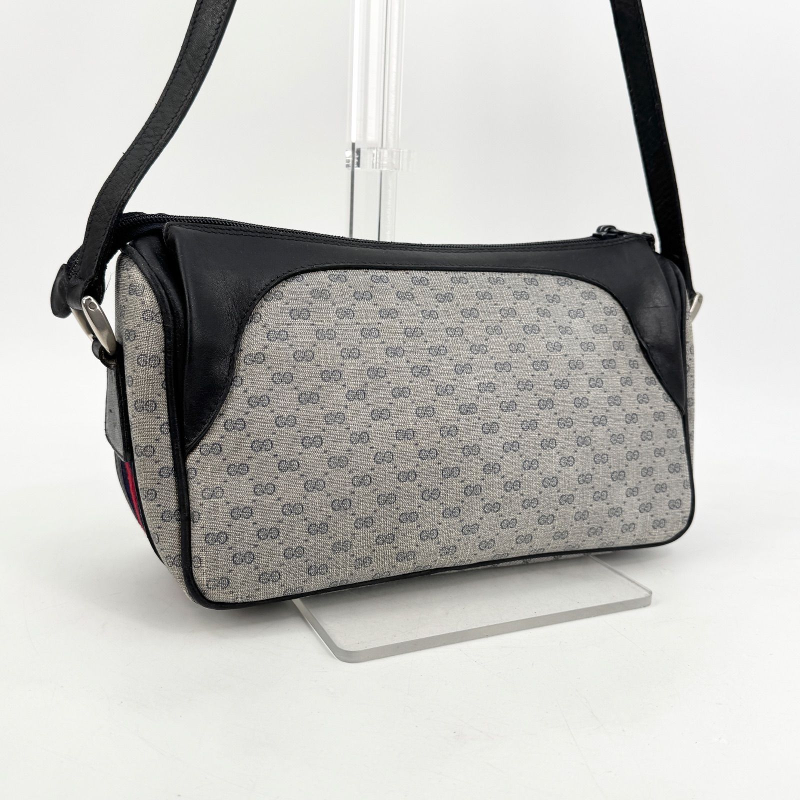 GUCCI グッチ マイクロGG シェリーライン ショルダーバッグ PVC レザー