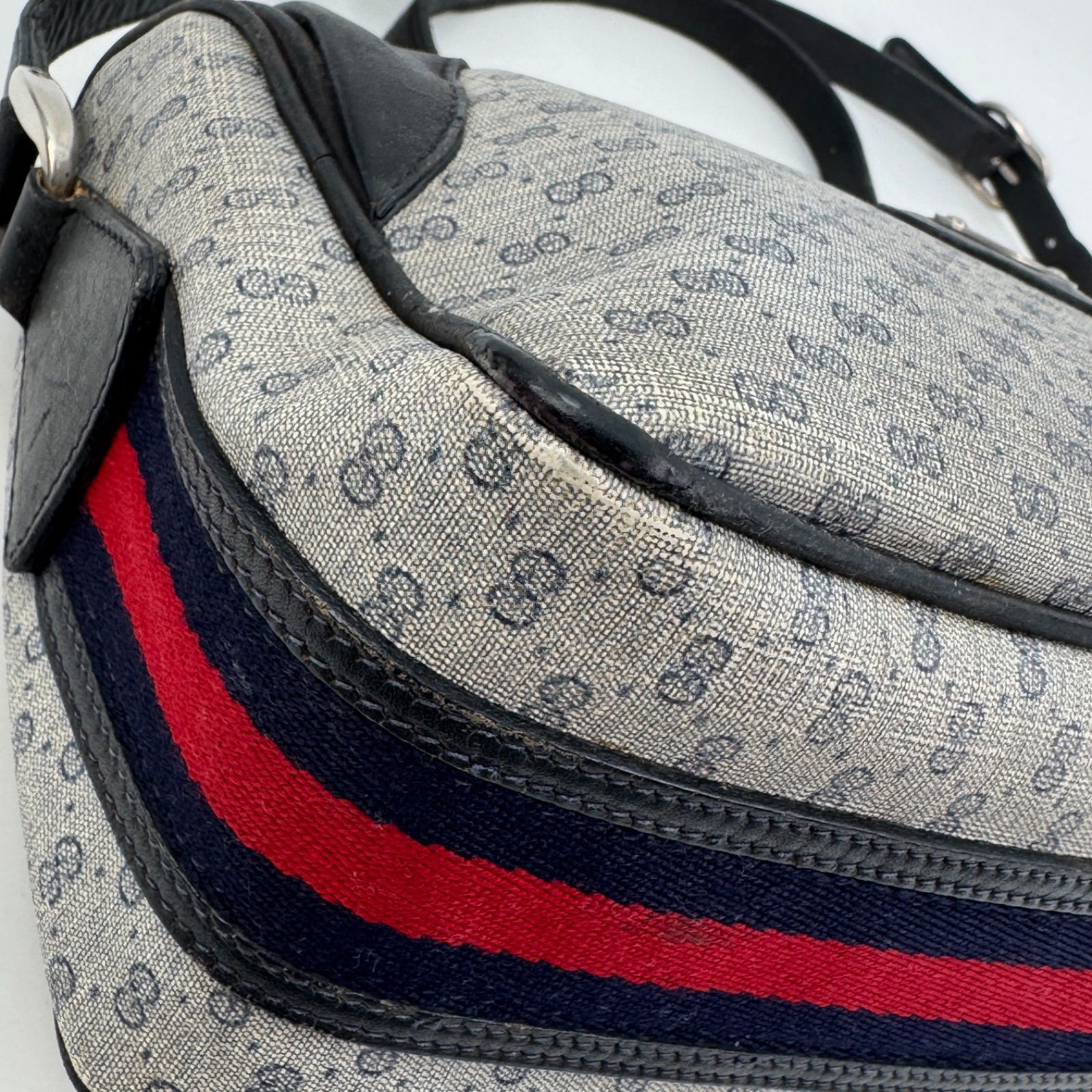 GUCCI グッチ マイクロGG シェリーライン ショルダーバッグ PVC レザー