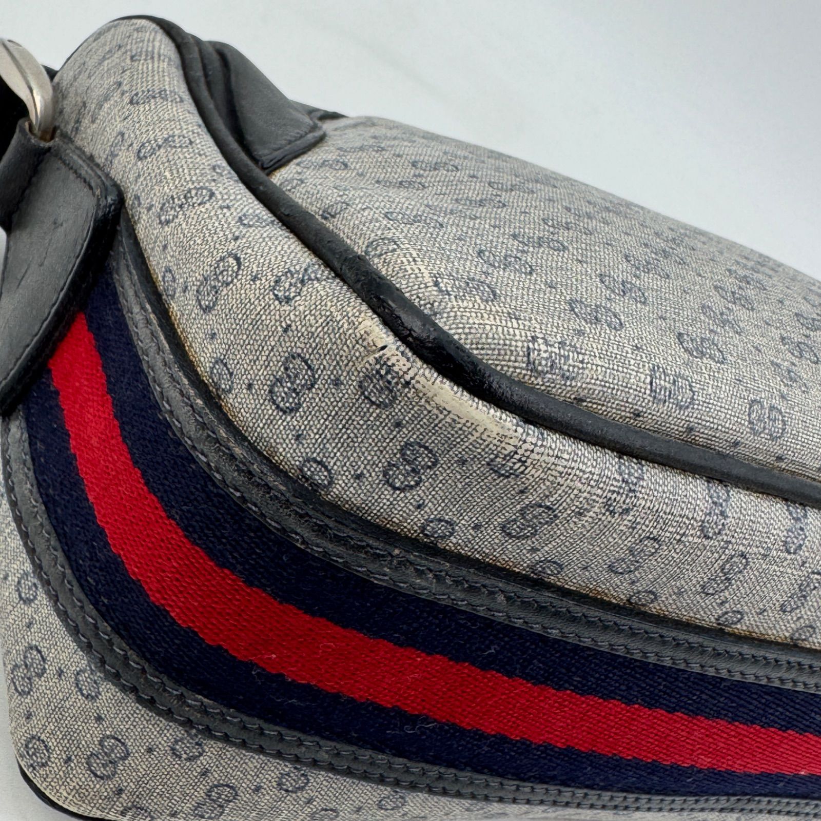 GUCCI グッチ マイクロGG シェリーライン ショルダーバッグ PVC レザー