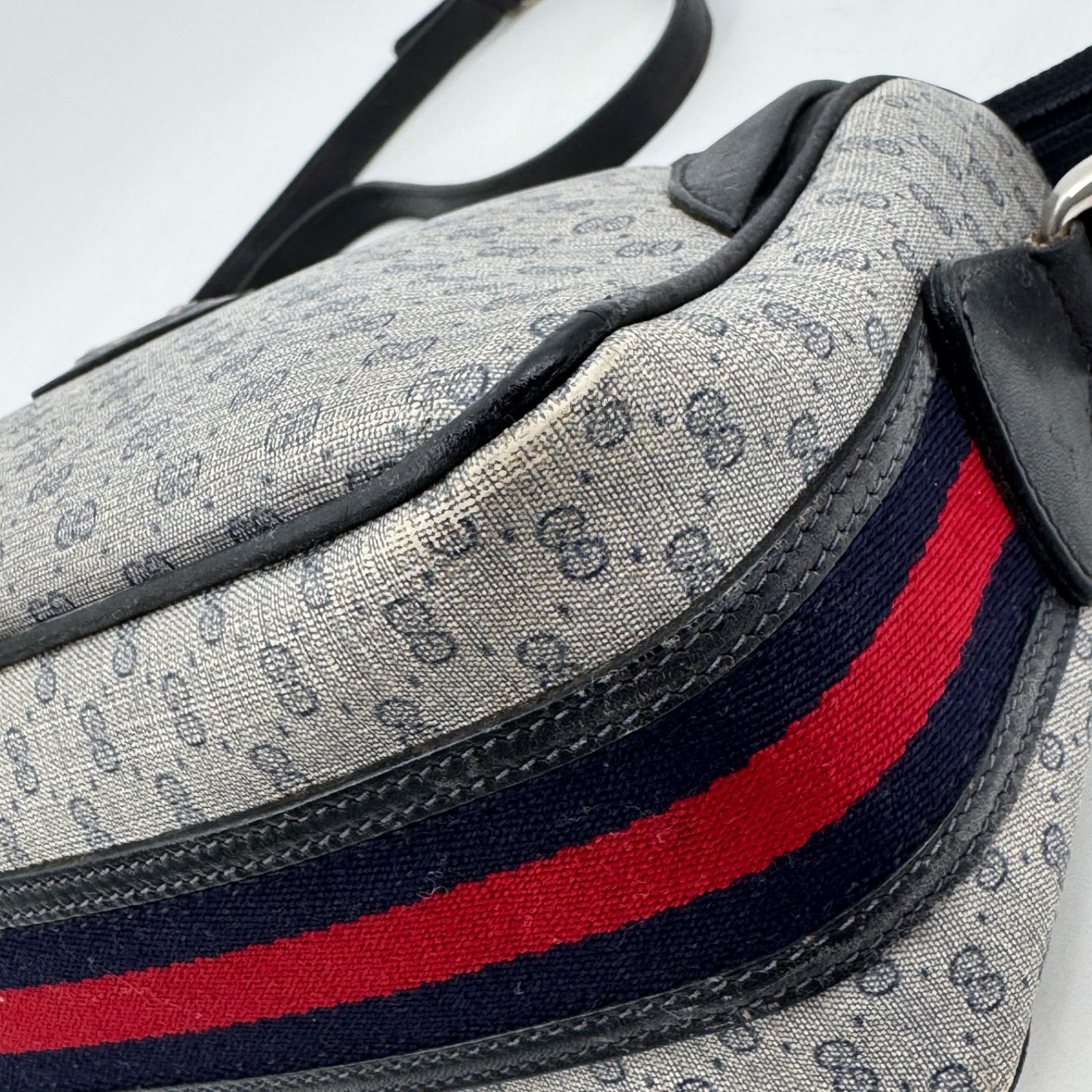 GUCCI グッチ マイクロGG シェリーライン ショルダーバッグ PVC レザー