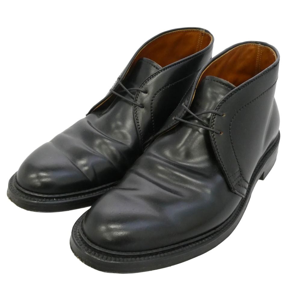 ALDEN オールデン 1340 Leather Soul レザーソウル別注 コードバン チャッカブーツ レザーシューズ ブラック系 8D【中古】 ALDEN オールデン 1340 Leather Soul レザーソウル別注 コードバン