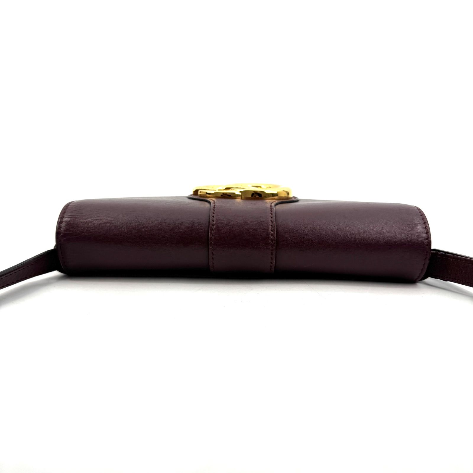 GUCCI グッチ アリー GGマーモント ショルダーバッグ レザー ボルドー