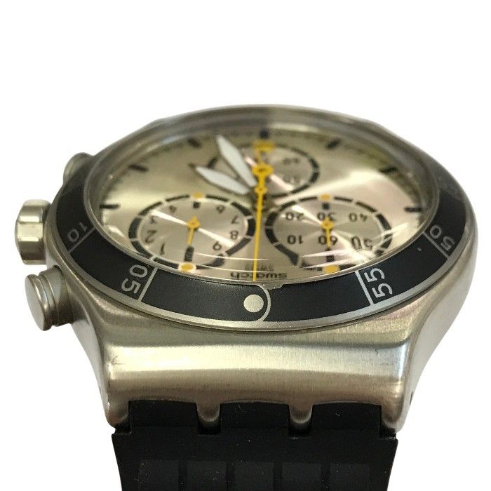 SWATCH NEW IRONY CHRONO JUMP HIGH 腕時計 メンズ アナログ クォーツ アイロニー クロノグラフ ラウンド SS シルバー YVS420 中古 T1 SWATCH NEW IRONY CHRONO JUMP HIGH 腕時計 メンズ アナログ クォーツ