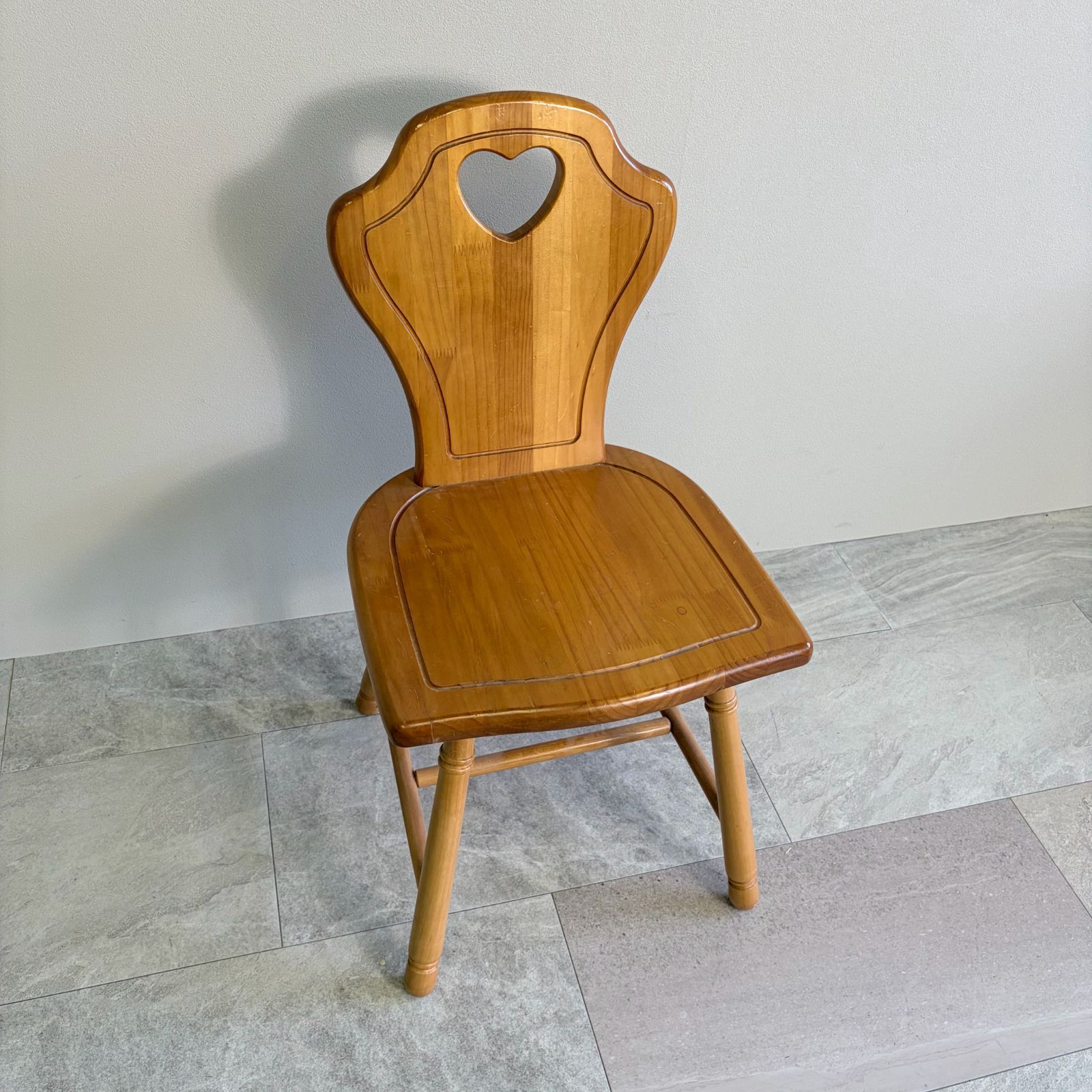 カントリー家具♡ハートくり抜き 木製ダイニングチェア 2脚セット 椅子・チェア 木の温もり カントリー ウッドチェア ダイニング 2脚