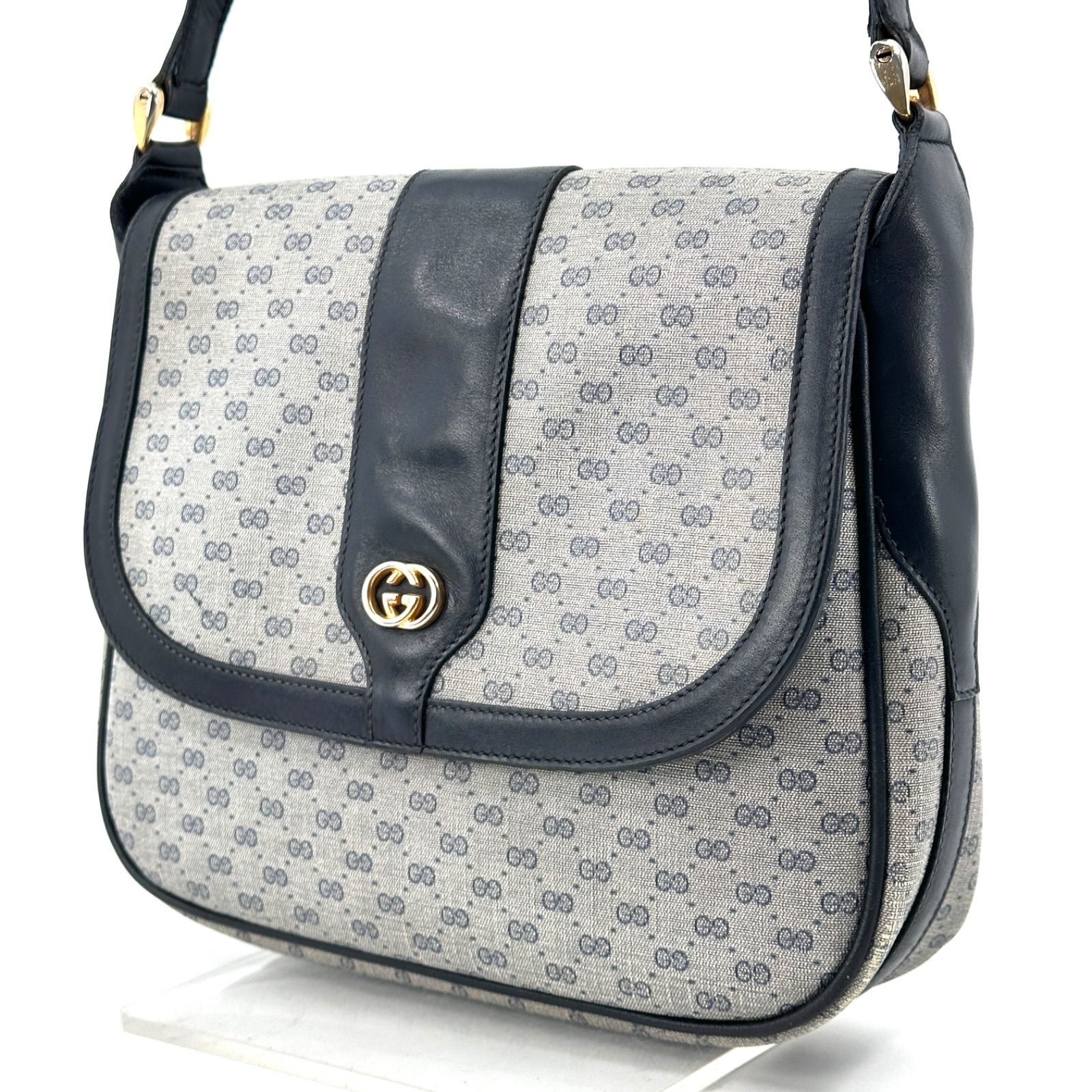 GUCCI オールドグッチ マイクロGG ショルダーバッグ PVC レザー