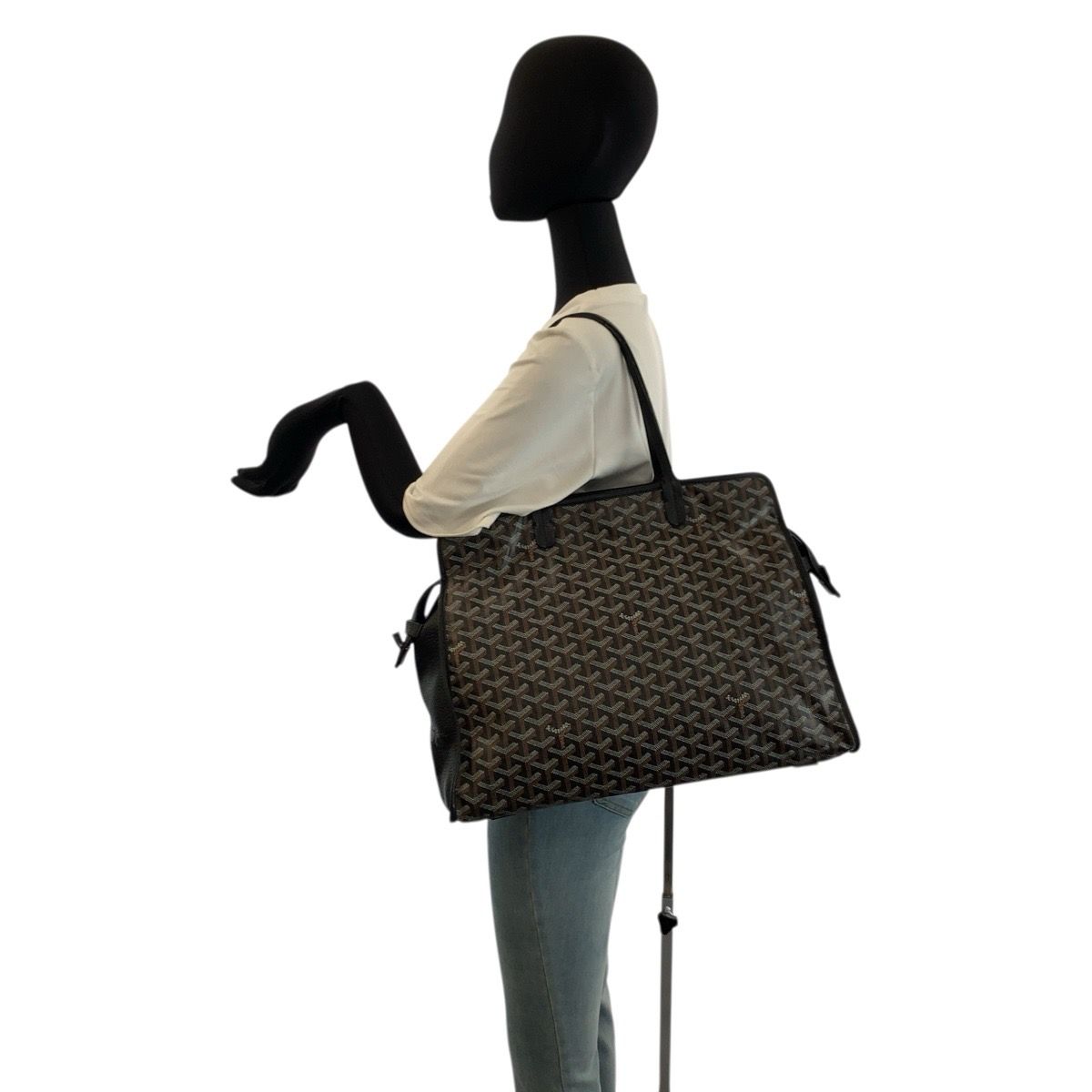 美品 GOYARD ゴヤール アーディPM ブラック 黒 ブラウン PVC/レザー