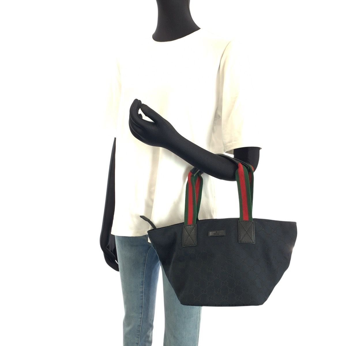 美品 GUCCI グッチ シェリーライン ブラック 黒 GGキャンバス/レザー
