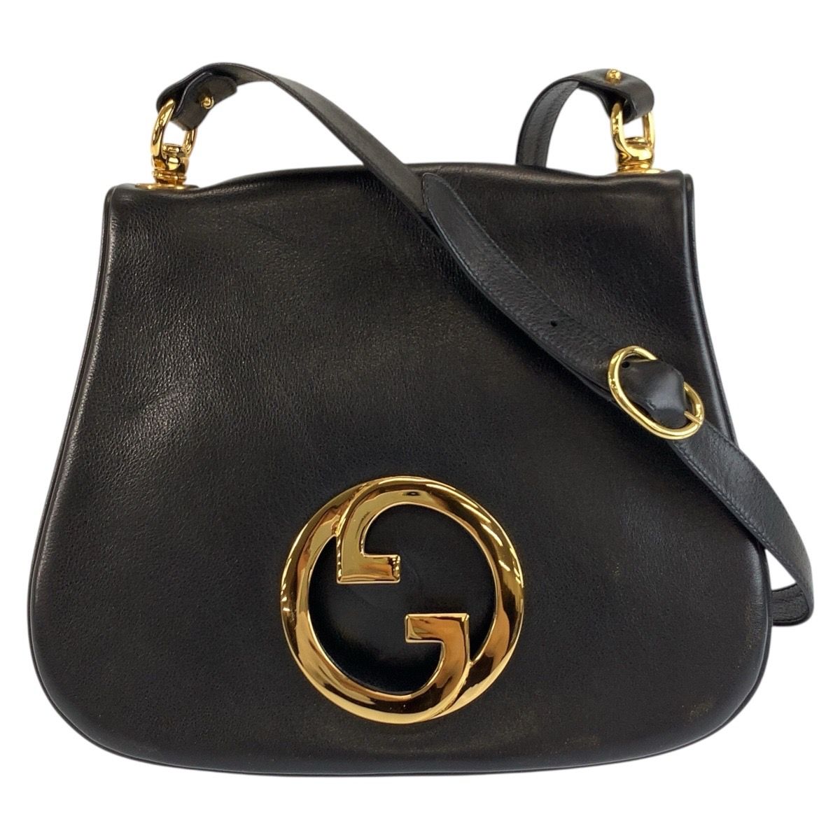 美品 GUCCI グッチ ヴィンテージ インターロッキング ブラック 黒