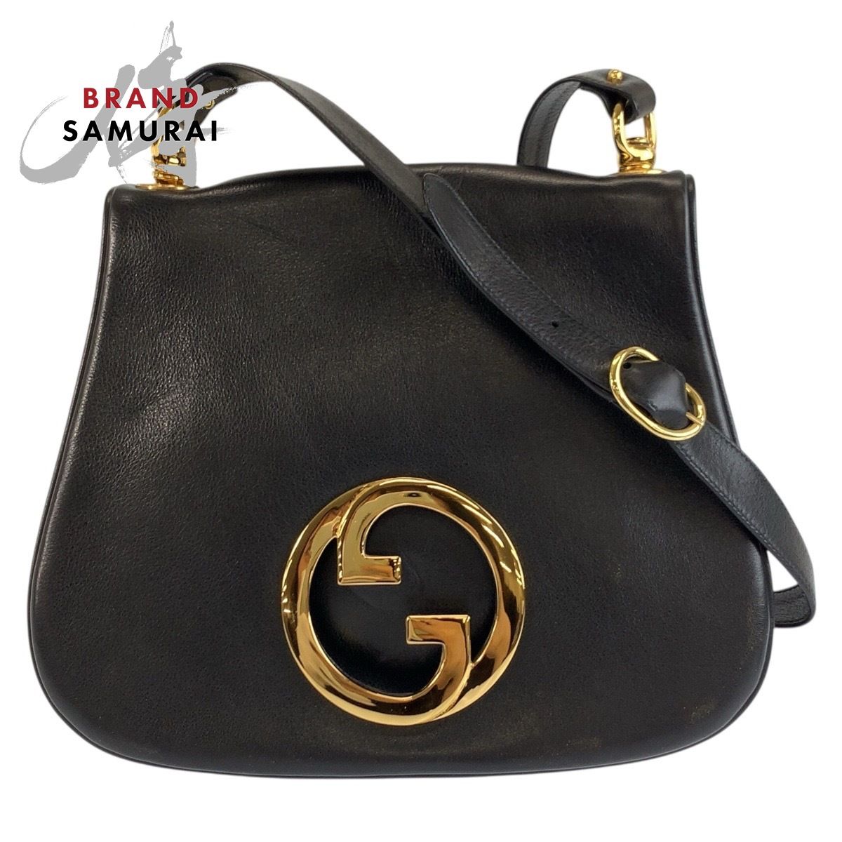 美品 GUCCI グッチ ヴィンテージ インターロッキング ブラック 黒