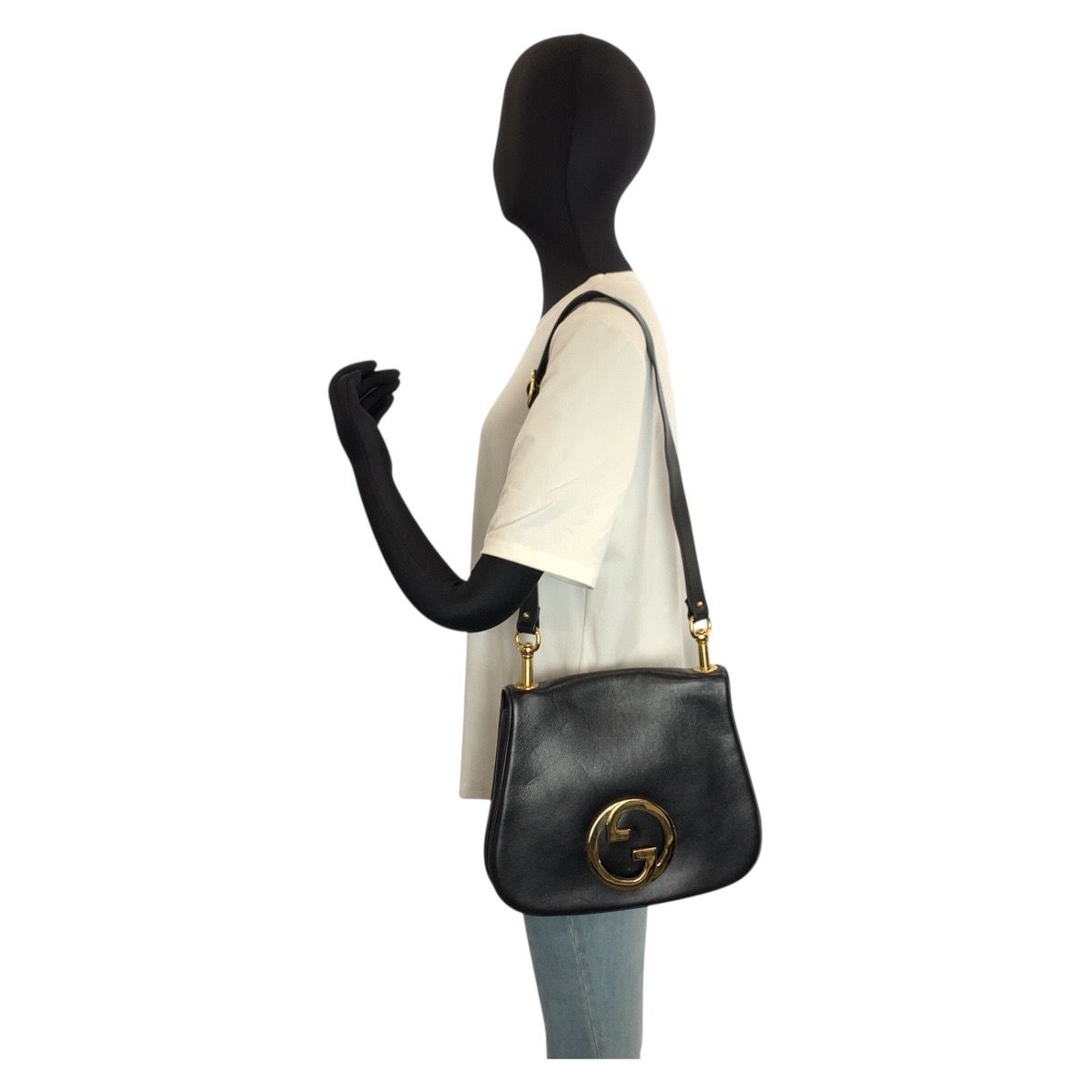 美品 GUCCI グッチ ヴィンテージ インターロッキング ブラック 黒