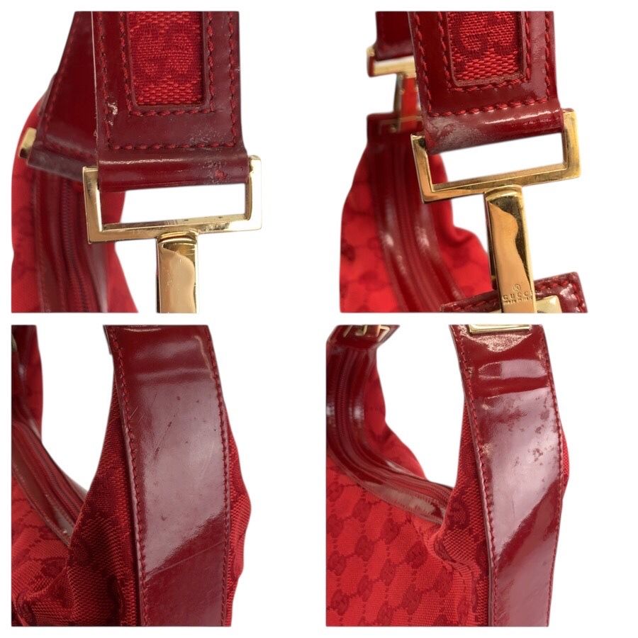 GUCCI グッチ レッド ゴールド金具 GGキャンバス/エナメル 001 4204