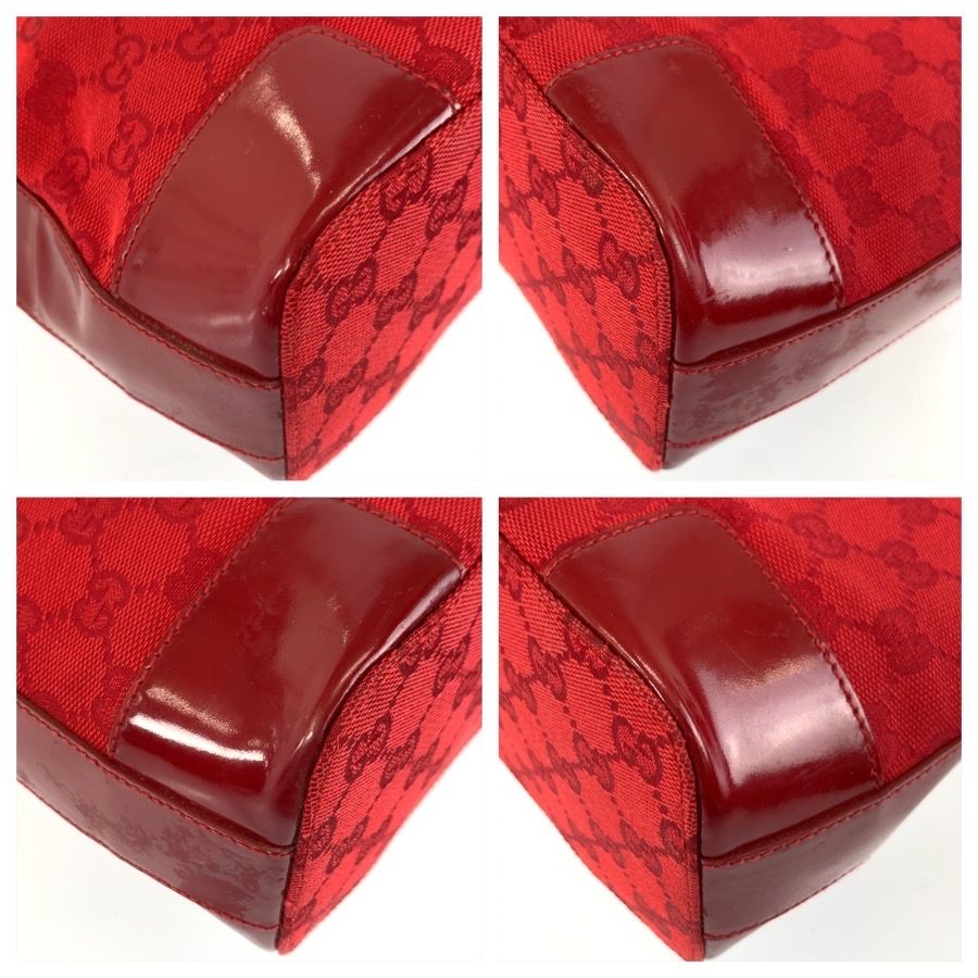 GUCCI グッチ レッド ゴールド金具 GGキャンバス/エナメル 001 4204
