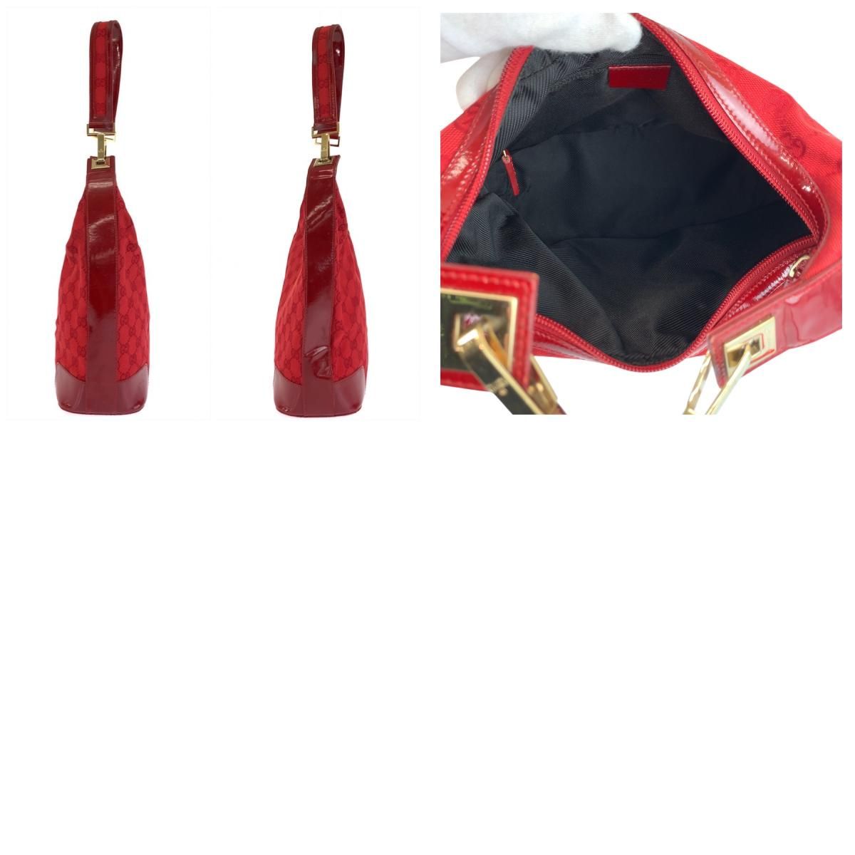GUCCI グッチ レッド ゴールド金具 GGキャンバス/エナメル 001 4204