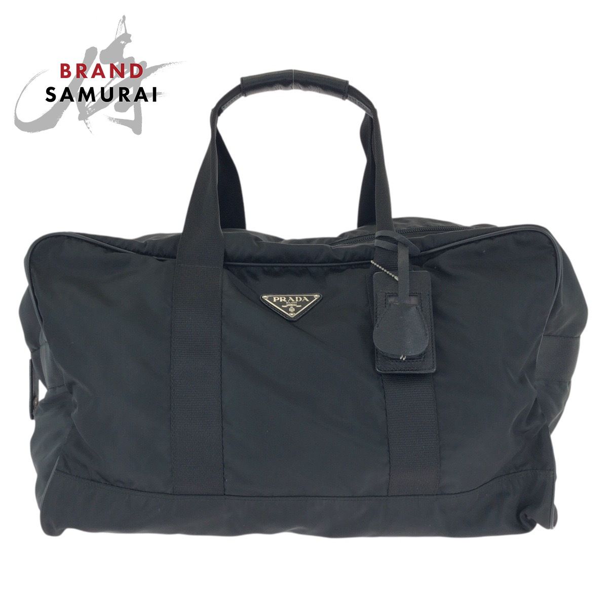 美品 PRADA プラダ テスート サフィアーノ 三角ロゴプレート ブラック