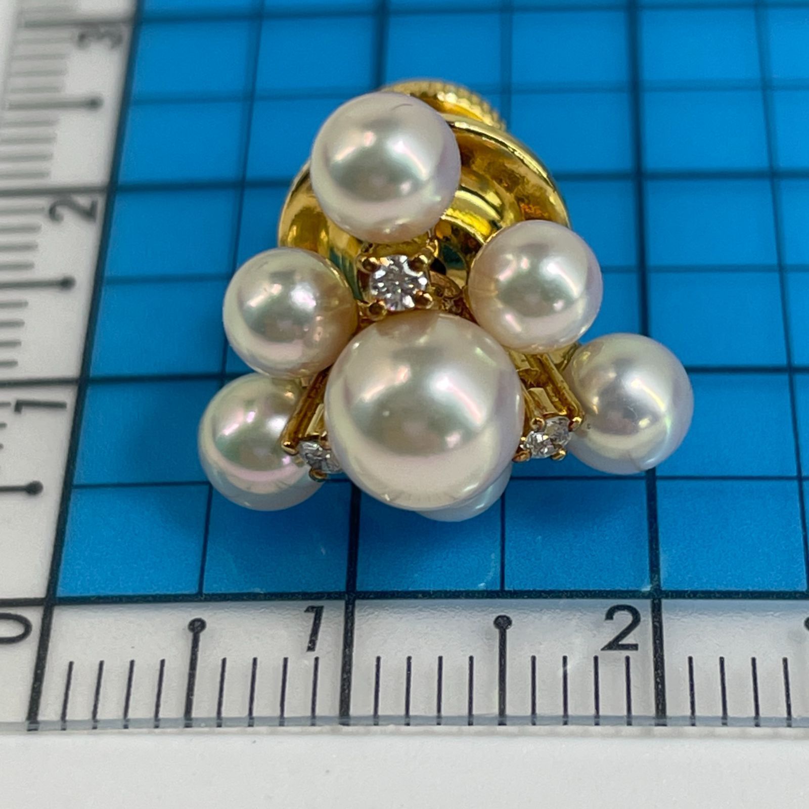 美品 ミキモト パール ダイヤモンド ツリー ブローチ K18/24-5146S
