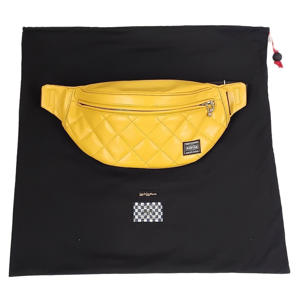 PORTER ポーター × ルイスレザー レザー ウエストバッグ イエロー 正規