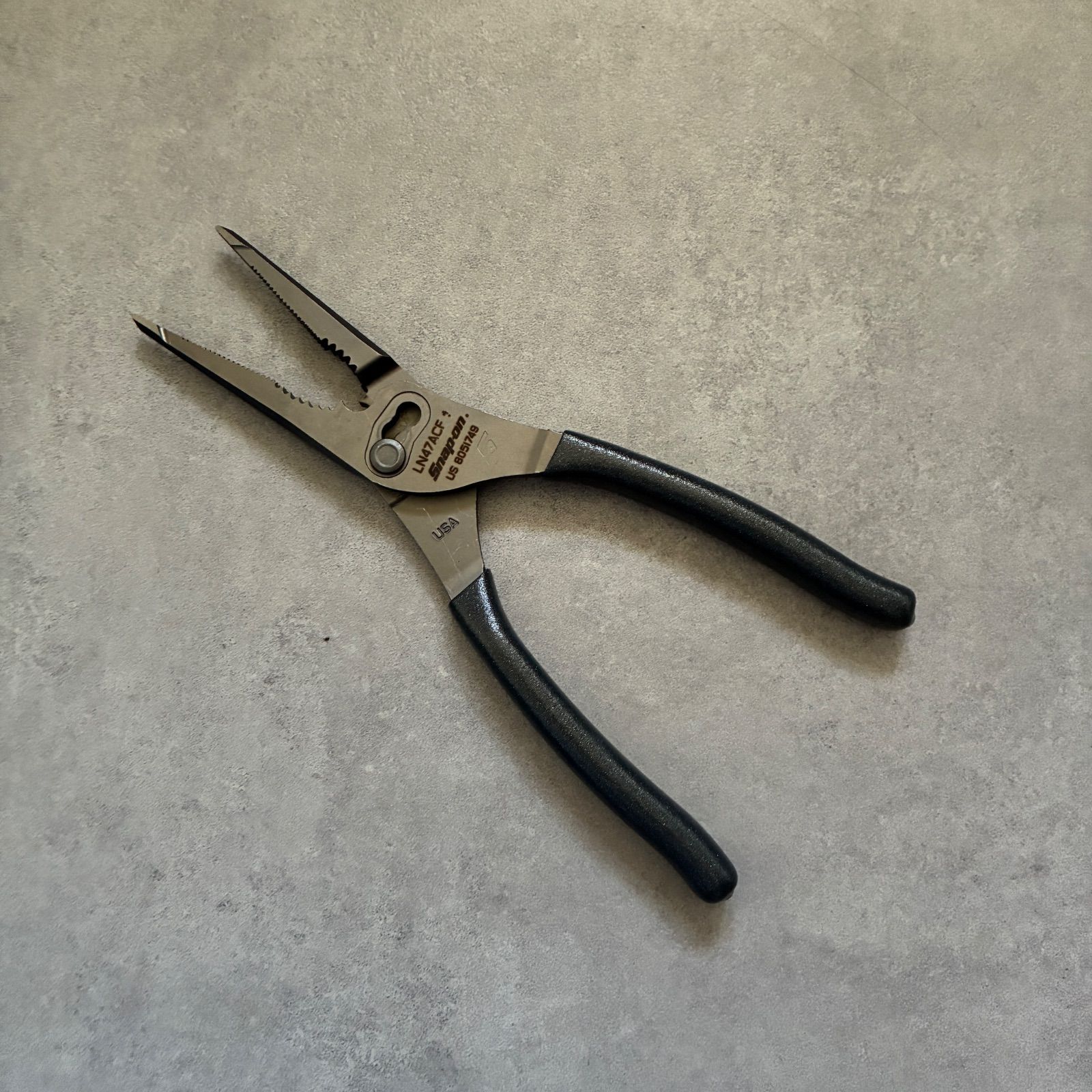Snap-on スナップオン ロングノーズスリップジョイントプライヤー LN47ACFDT ダークチタン