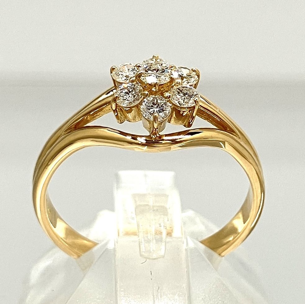 新品仕上げ済/ソーティング付】 K18 天然ダイヤモンド 0.37ct リング