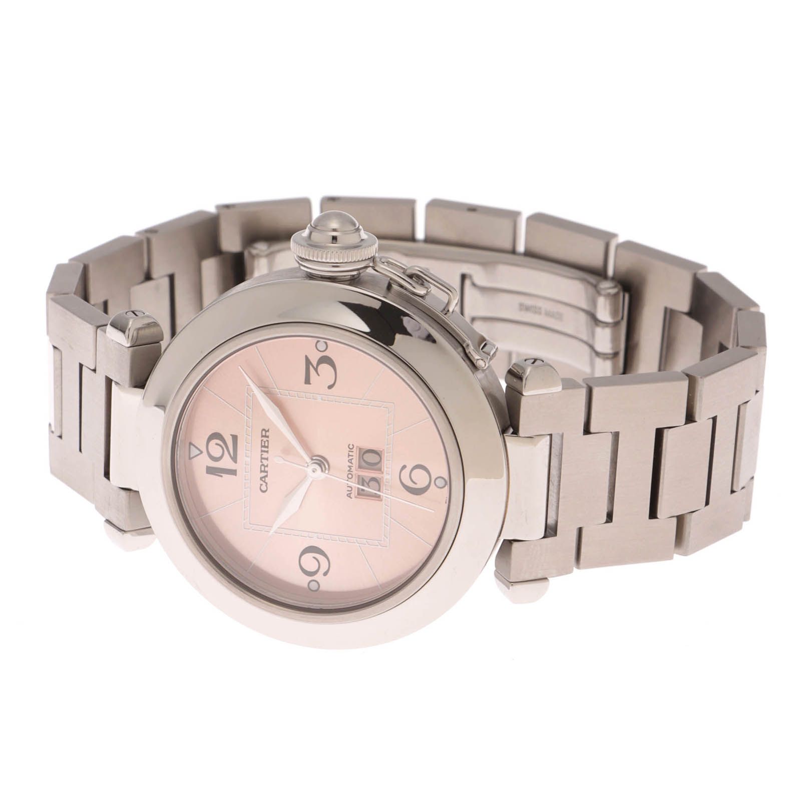 CARTIER カルティエ パシャC ビッグデイト W31058M7 SS ピンク 自動