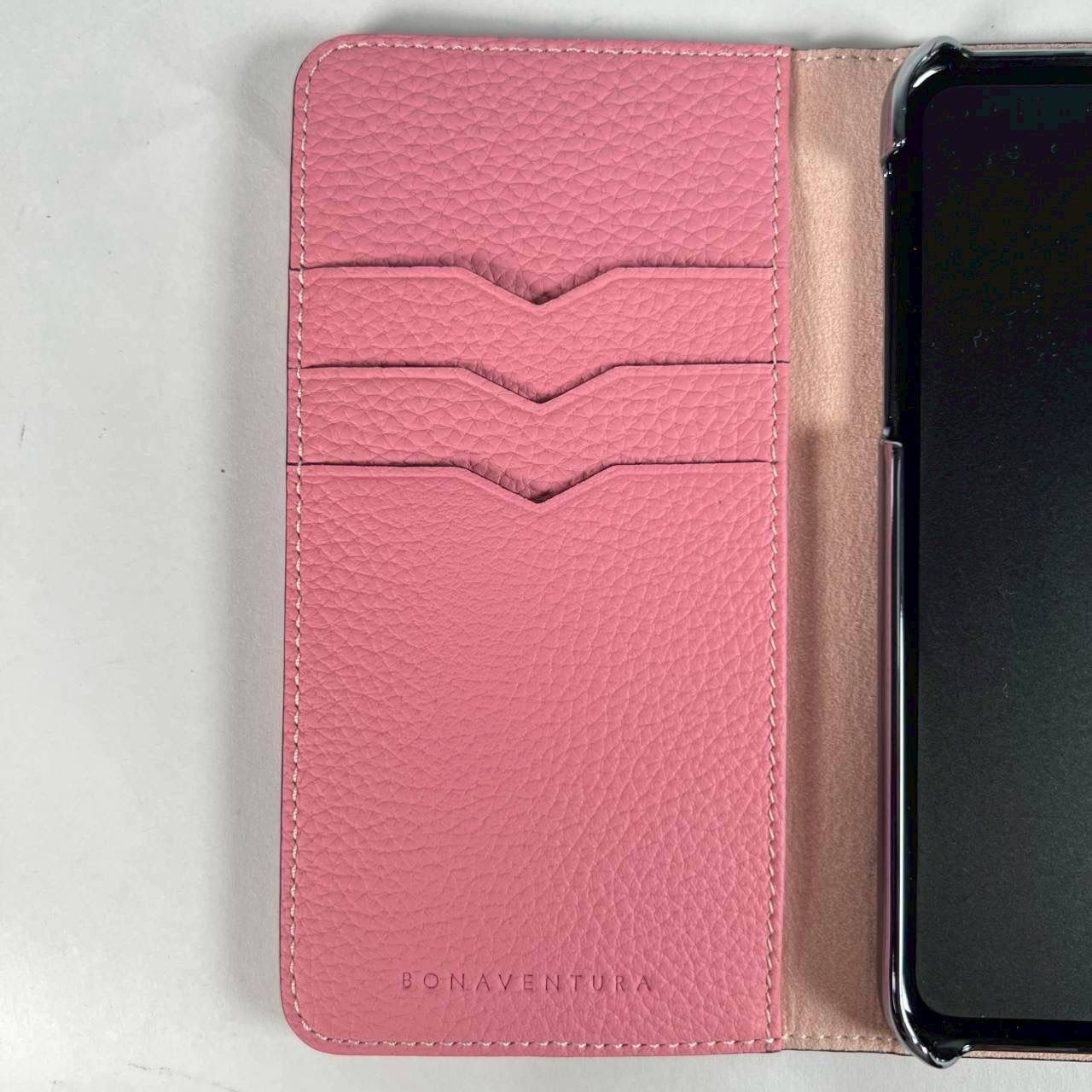未使用に近い】ボナベンチュラ iPhoneSE 手帳型ケース ピンク - メルカリ