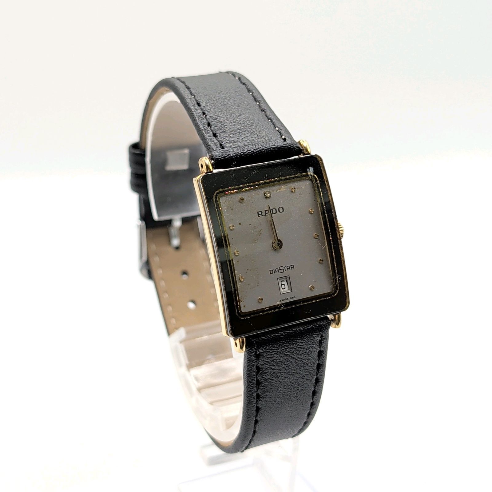 RADO Diastar 160.0281.3N Watch QZ Ladies Square Gold Black dial
